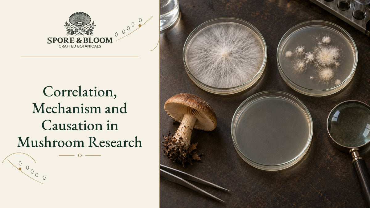Correlation, Mechanism and Causation in Mushroom Research