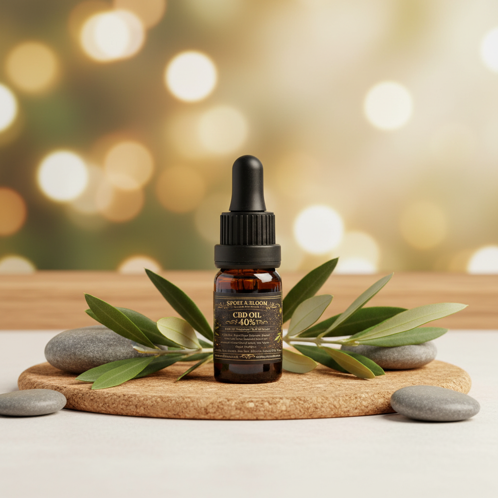 CBD Oil with Natural Background